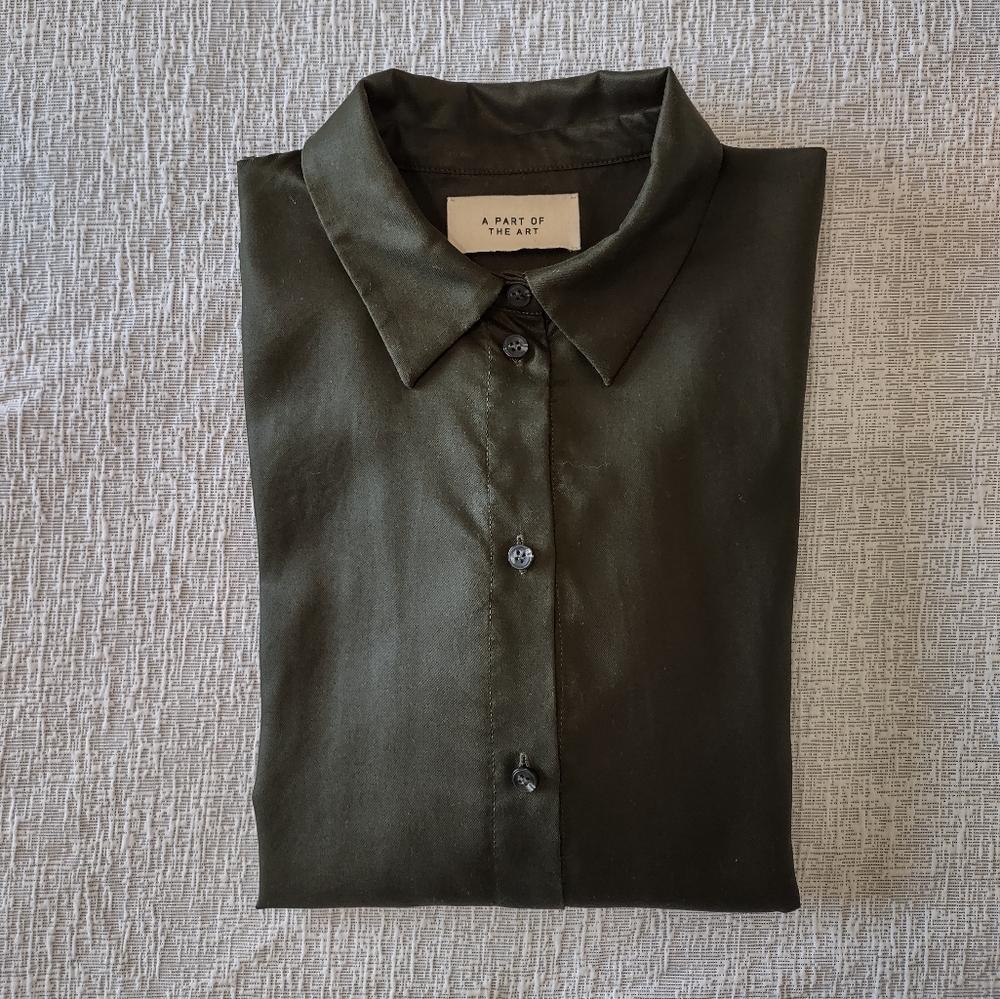 A Part Of The Art Green Button Down Shirt